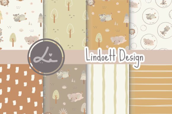Download Cute Safari Animal Digital Paper - Safari animal digital paper Collection
