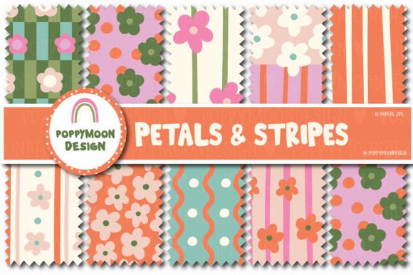 Download Petals &amp; Stripes Paper Set - Stripes paper Collection