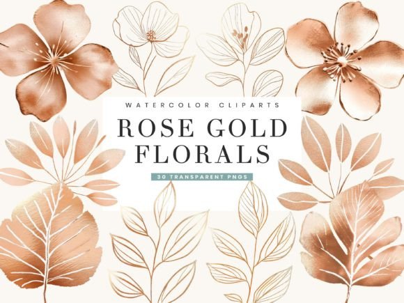 Download Rose Gold Foil Textured Flower Leaves - Premium Resources