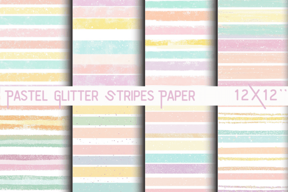 Download Pastel Glitter Stripes Paper - Stripes paper Collection
